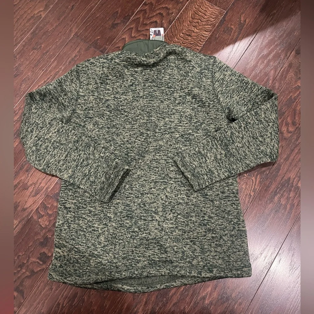 Eddie Bauer jacket Men Size Small Green Heather Fleece 1/4 zip pullover  NEW